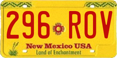NM license plate 296ROV