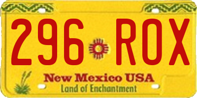 NM license plate 296ROX