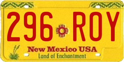 NM license plate 296ROY