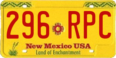 NM license plate 296RPC