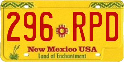 NM license plate 296RPD