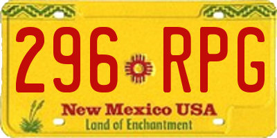 NM license plate 296RPG
