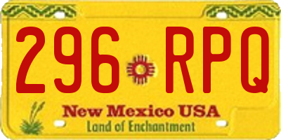 NM license plate 296RPQ
