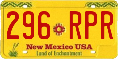 NM license plate 296RPR
