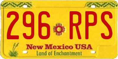 NM license plate 296RPS
