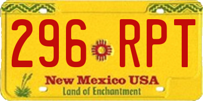 NM license plate 296RPT