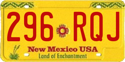 NM license plate 296RQJ