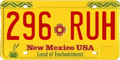 NM license plate 296RUH