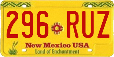 NM license plate 296RUZ