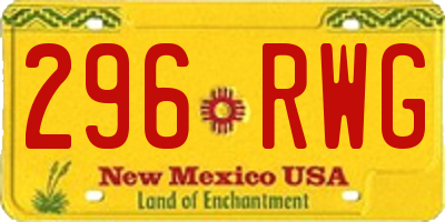 NM license plate 296RWG
