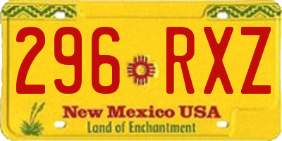 NM license plate 296RXZ