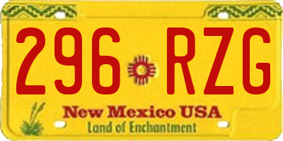 NM license plate 296RZG