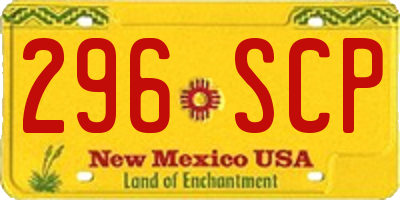 NM license plate 296SCP