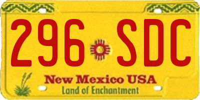 NM license plate 296SDC