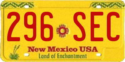 NM license plate 296SEC
