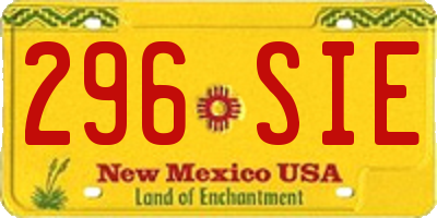 NM license plate 296SIE
