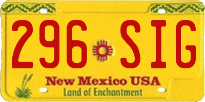 NM license plate 296SIG