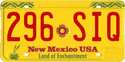 NM license plate 296SIQ