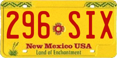 NM license plate 296SIX