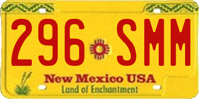 NM license plate 296SMM