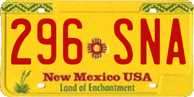 NM license plate 296SNA