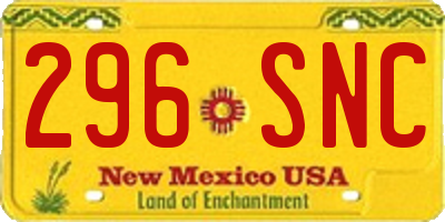 NM license plate 296SNC
