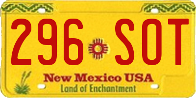 NM license plate 296SOT