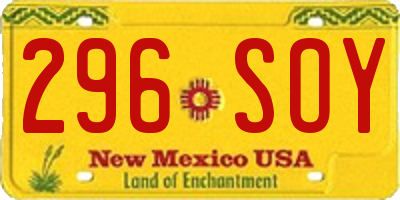 NM license plate 296SOY