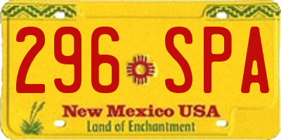 NM license plate 296SPA