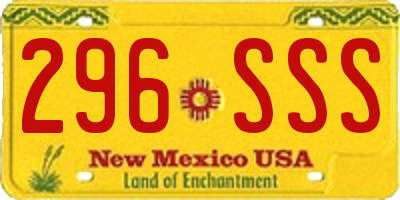 NM license plate 296SSS