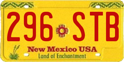NM license plate 296STB