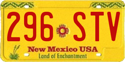 NM license plate 296STV