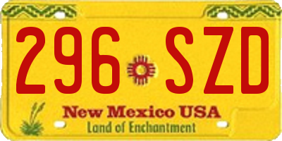 NM license plate 296SZD