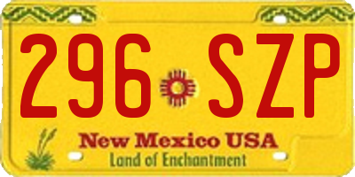 NM license plate 296SZP