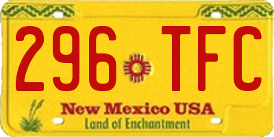 NM license plate 296TFC
