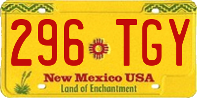 NM license plate 296TGY