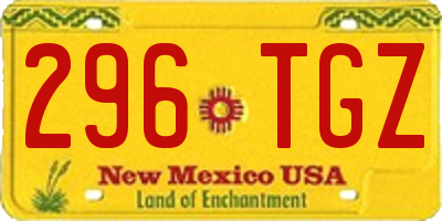 NM license plate 296TGZ