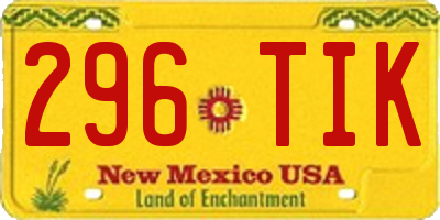 NM license plate 296TIK