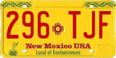 NM license plate 296TJF