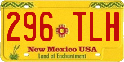 NM license plate 296TLH