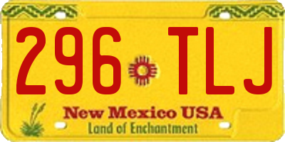 NM license plate 296TLJ