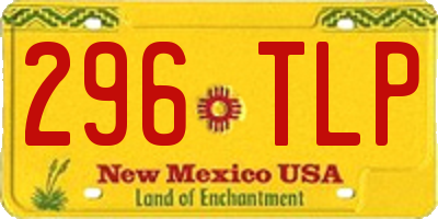 NM license plate 296TLP