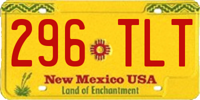 NM license plate 296TLT