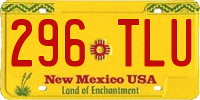 NM license plate 296TLU