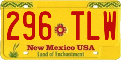 NM license plate 296TLW