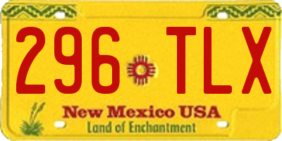 NM license plate 296TLX