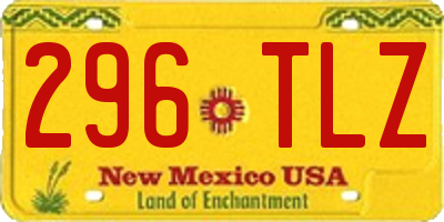 NM license plate 296TLZ