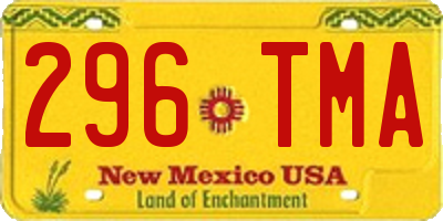 NM license plate 296TMA