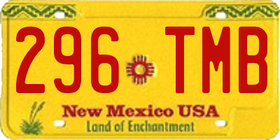 NM license plate 296TMB
