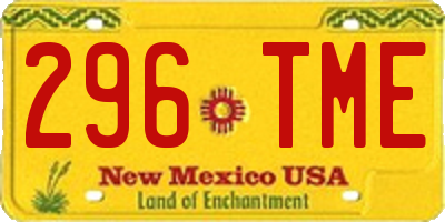 NM license plate 296TME